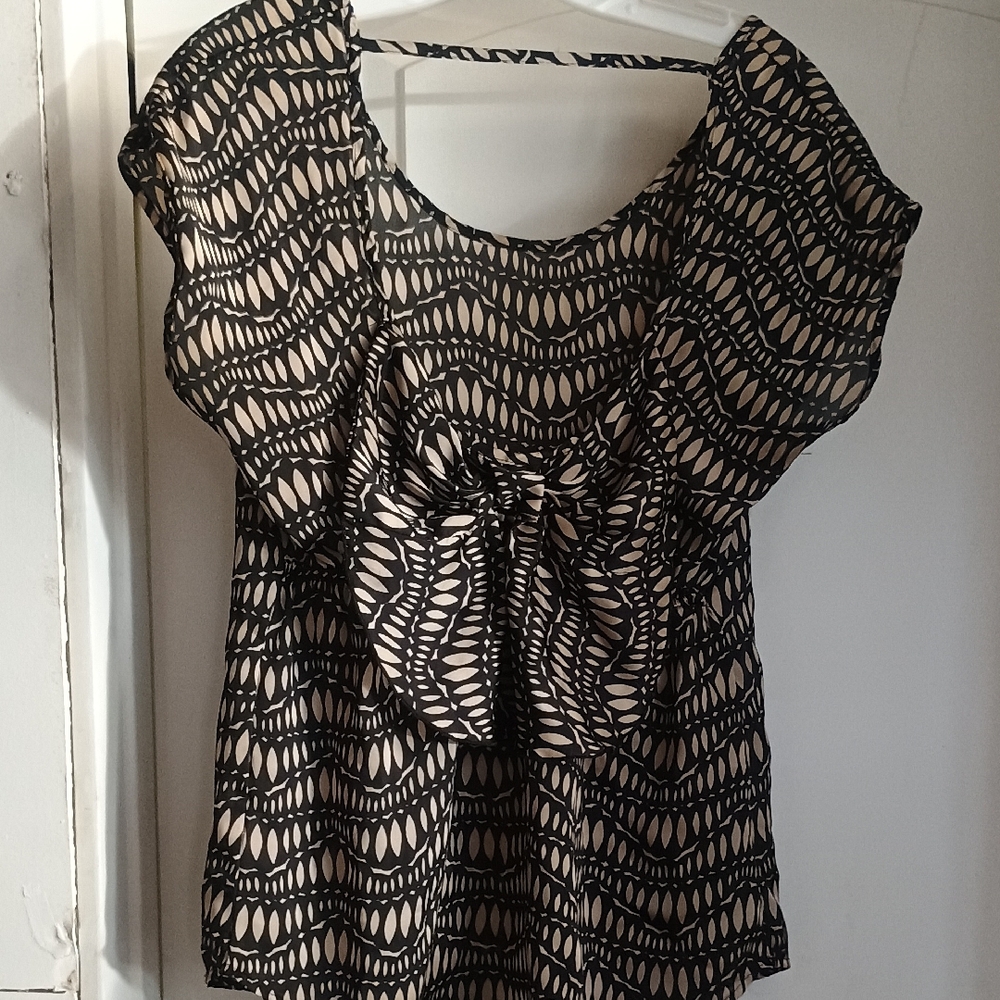 Chic Black and Cream Women's Blouse